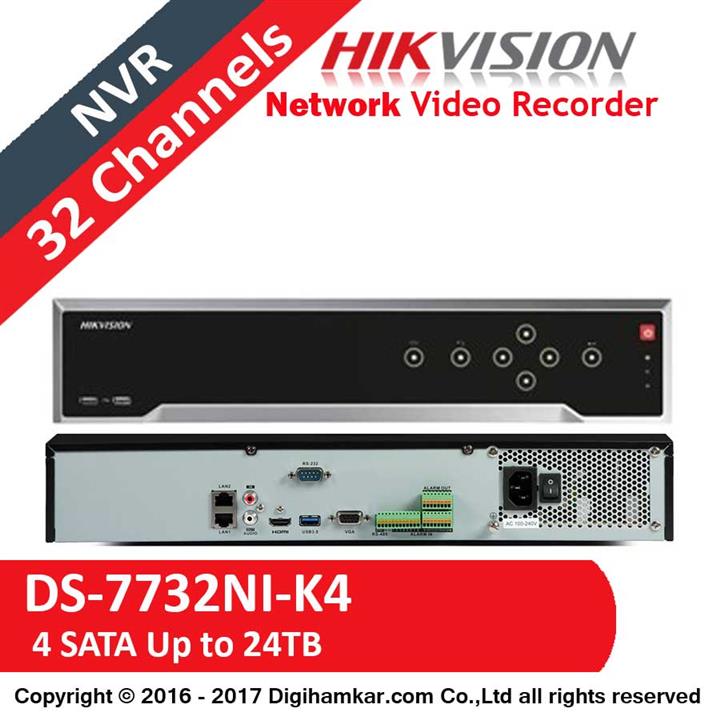 ضبط کننده ویدیویی تحت شبکه NVR هایک ویژن مدل DS-7732NI-K4
